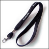Narrow fabric polyester neck lanyards with crimp for advertising gift