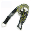 Polyester woven custom logo neck straps with plastic buckle