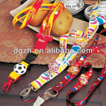 stampa poliestere cordino con silicone gingillo per regalo promozionale