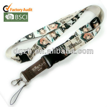 Poliester de la sublimación lindo logo lanyards llaveros