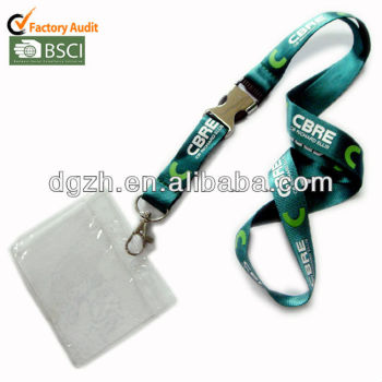 Promocional de nylon correas de cuello con PVC titular de la tarjeta