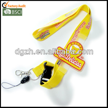 Polyester lanyard mit 3d silikon-logo