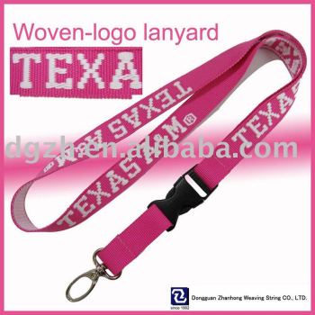 Tejido logo lanyards llaveros para regalo promocional