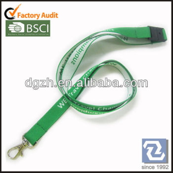 Poliéster cuello correas con tejido logo, Tejido logo lanyards llaveros