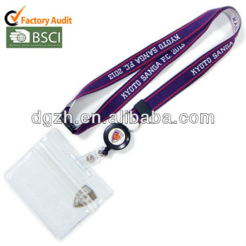 Tejido logo lanyards llaveros con ID titular de la tarjeta