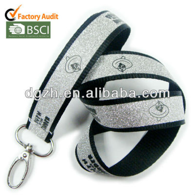 Beatiful love blue cute reflective id card rope key lanyard free sample