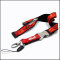 Red  satin woven logo neck lanyards for promotional with phone string