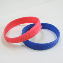 Debossed custom logo bracelets for kidz