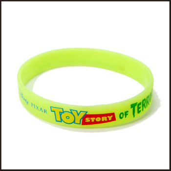 Fluorescent charms green silicone wrist bracelets
