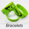 Fluorescent charms green silicone wrist bracelets