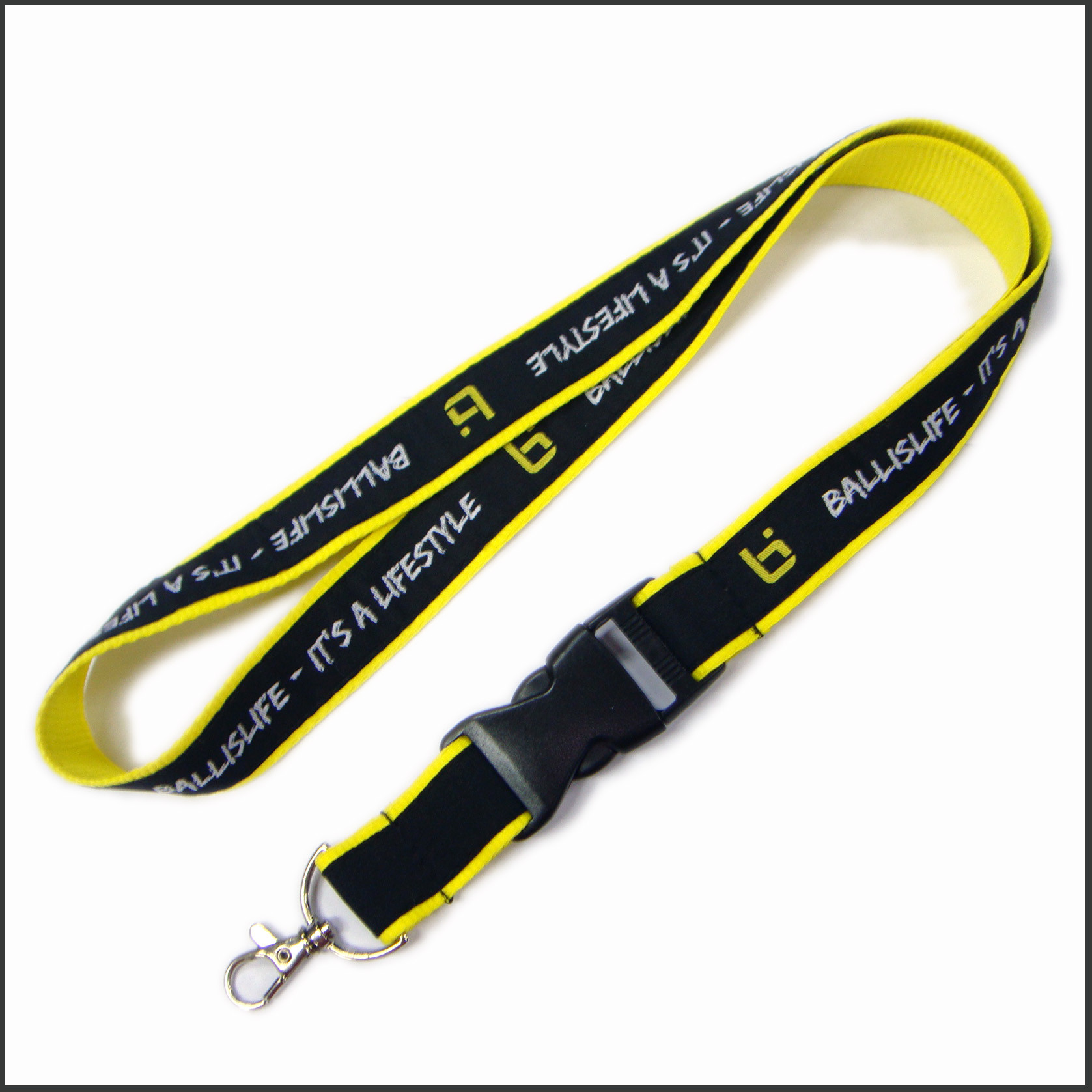 High quality polyester satin neck lanyard with custom fittings