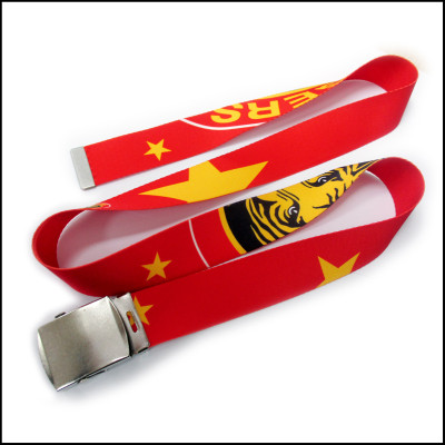 Red sublimation custom logo fashion belt