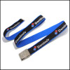 Fashion thick polyester belt with solid custom logo