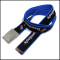 Fashion thick polyester belt with solid custom logo