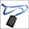 Leather card holder polyester lanyards for ID card