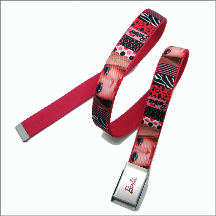 printing logo on belt buckle polyester belt