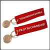 Embroidered logo key Fobs with edge locked