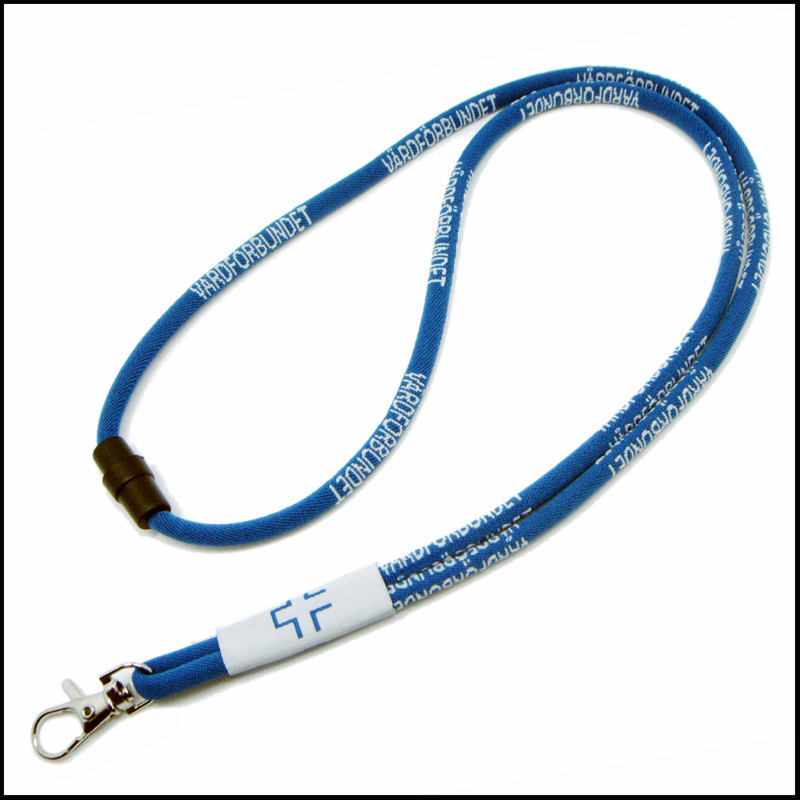 round neck lanyard cord with woven logo
