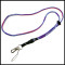 Fashion round woven logo lanyards made of high elastic cord with PU and key ring
