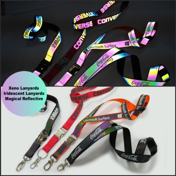 Fashion lanyards Colorful reflective straps for promotional gift