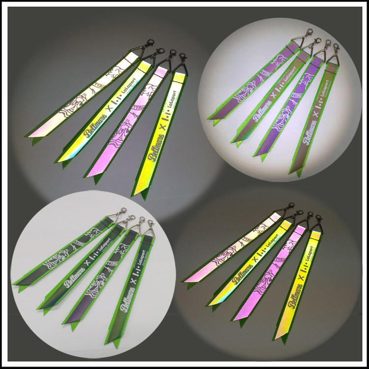 colorful reflective satin straps