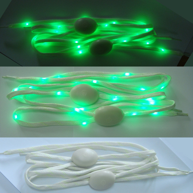 green color LED light shoelaces