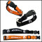Polyester and leather material dog leashes and collars with reflective logo