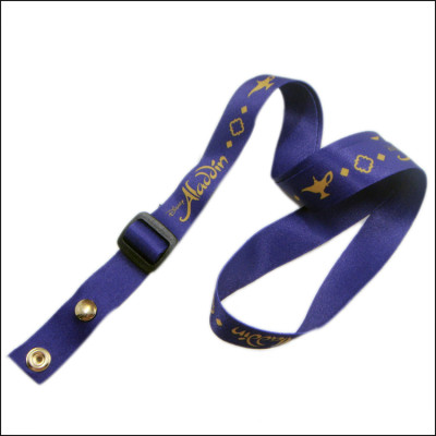 Aladdin logo sublimation custom logo polyester neck lanyerds with snap fasteners