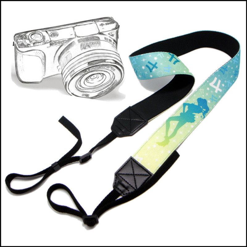 custom cut logo camera strap