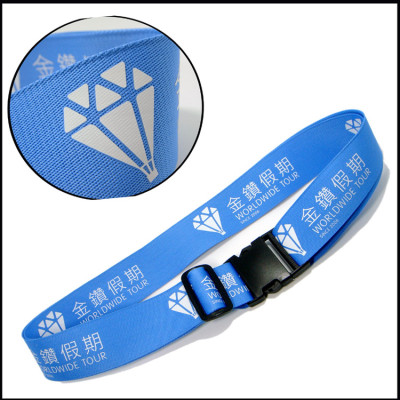 Blue nylon Custom silkscreen print logo travelling bags luggage strap