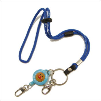 Retractable reeler with woven logo round neck strap