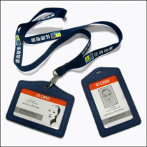 Screen printing logo neck lanyards with business ID card bag
