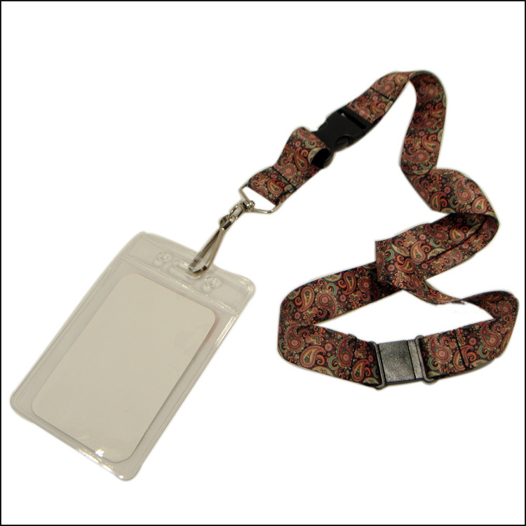 sublimation logo lanyards with sheer ID card holder