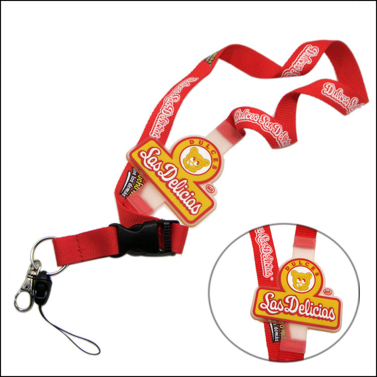 silicone logo sublimation polyester lanyards with plastic buckle