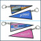 Triangle satin key Fobs with woven custom logo for sell gift