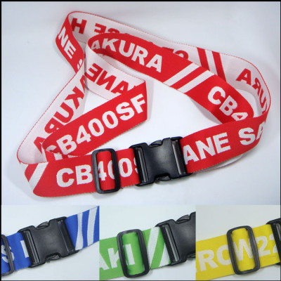 colorful design polyester luggage belt with woven logo