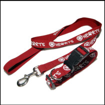 Red polyester silk printing logo dog belt and collar