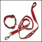Red polyester silk printing logo dog belt and collar