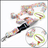 White silicon big logo on smooth sublimation logo polyester neck lanyard