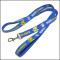 Blue broad-brush polyester printing custom logo dog leashes