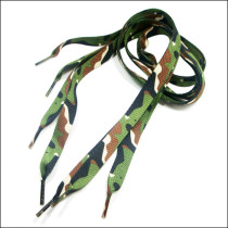 Sublimation camouflage color logo polyester shoelaces for leisure