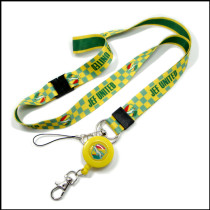 Green and grid sublimation logo Retractable reeler lanyards
