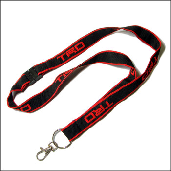 2-ply flat woven logo on one side polyester neck lanyard