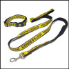 Yellow polyester satin printed logo dog leashes and collar