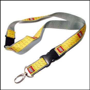 Color not come off Flat woven logo customized yellow satin polyester lanyards