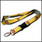 Color not come off Flat woven logo customized yellow satin polyester lanyards