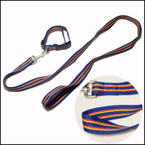 Classic rainbow stripe cotton dog leashes and collar