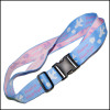 Fashion woven logo bule and pink color travel bag strap
