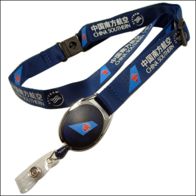 The company Printing private custom logo nylon neck lanyard with reels lala buckle