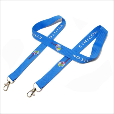 With two metal hooks Polyester custom single CMYK printing lanyard